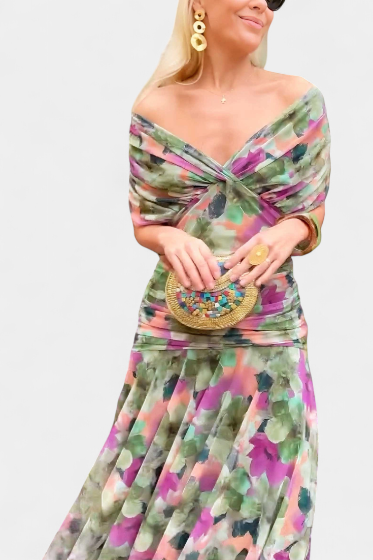 Jolie off shoulder twist front maxi dress – image 6