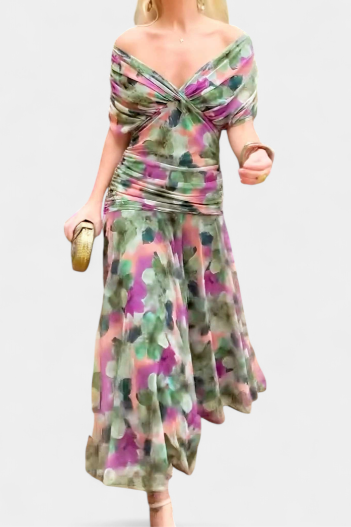 Jolie off shoulder twist front maxi dress – image 8