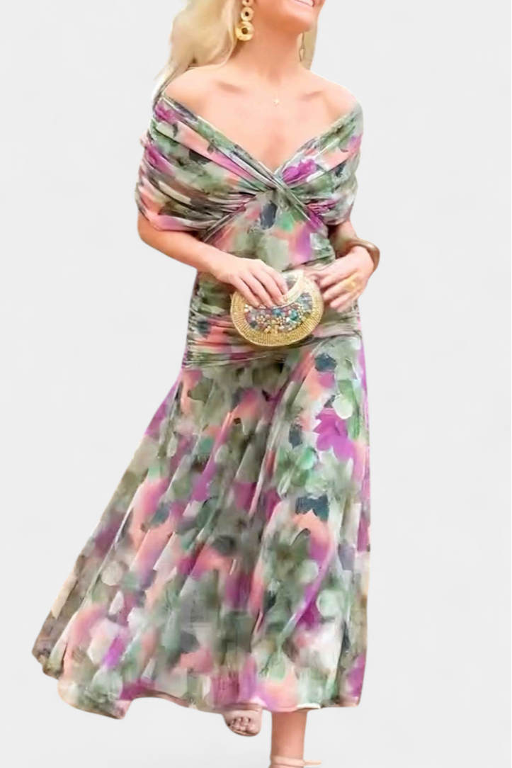 Jolie off shoulder twist front maxi dress – image 9