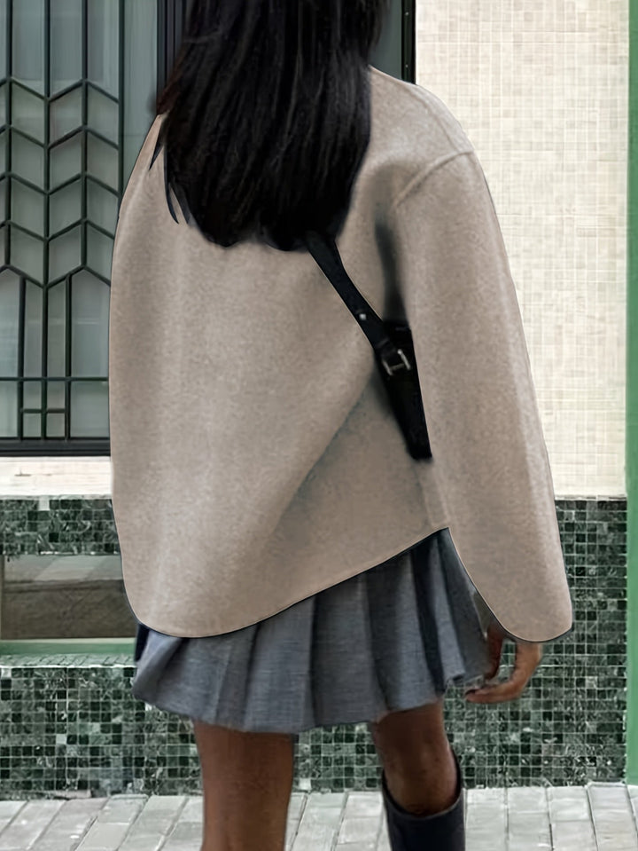 Maeve cropped stand collar pea coat – image 6