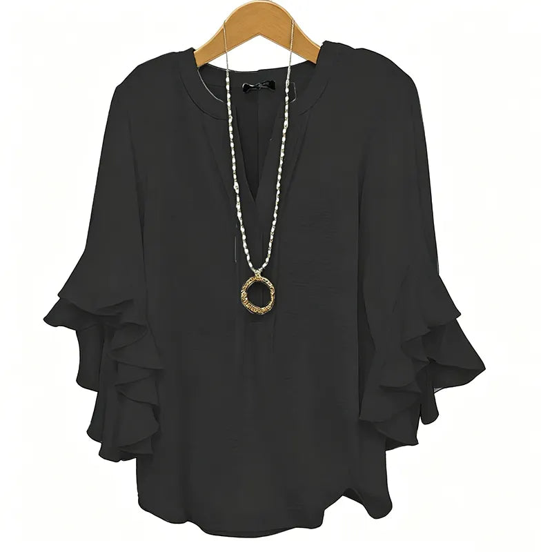Lola v neck ruffle sleeve top – image 3
