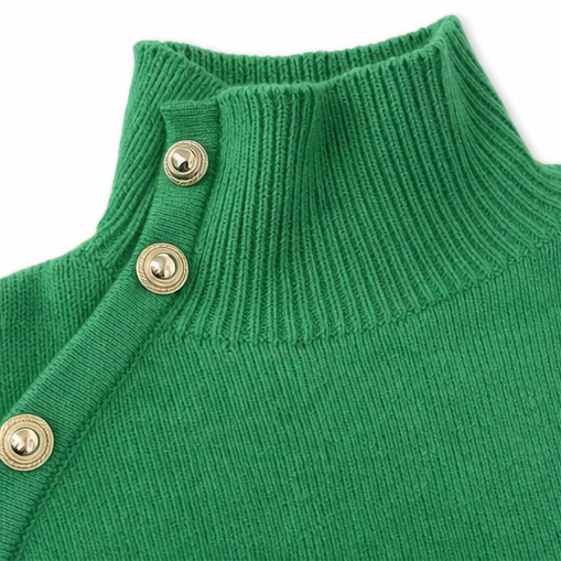 Waverly mock neck sweater with gold buttons – image 10