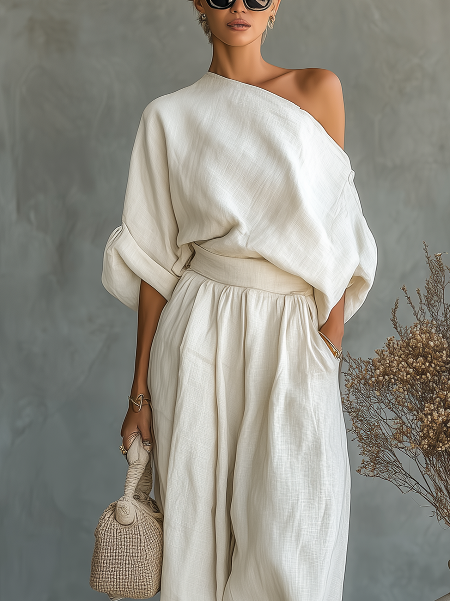 Lisette off shoulder top and tapered pants set – image 7