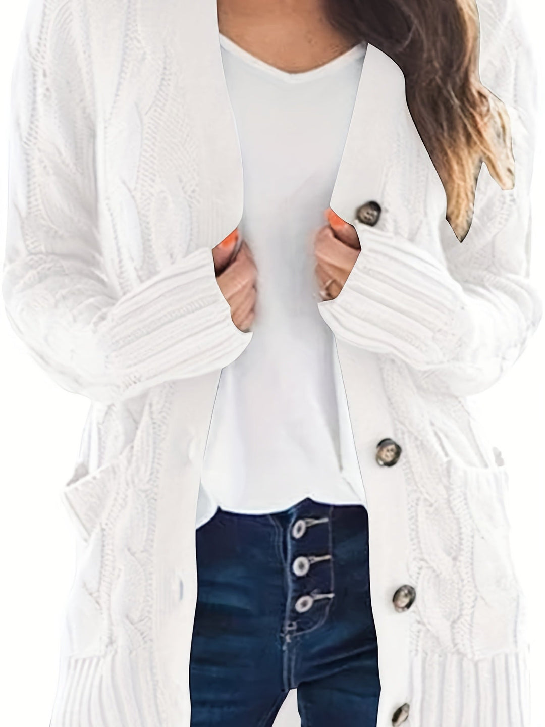 Piper relaxed V neck button cardigan – image 2