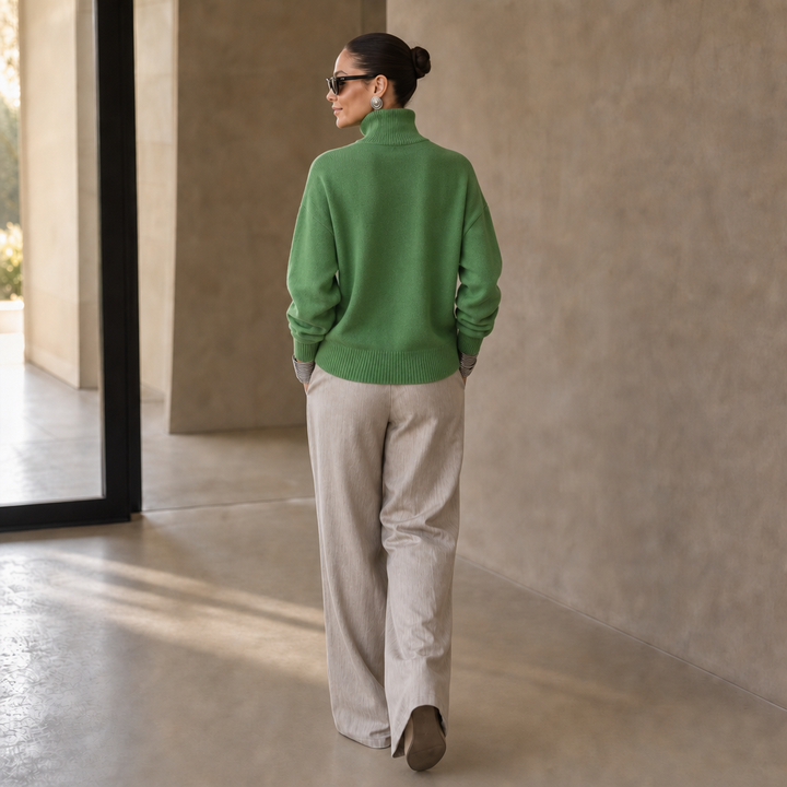Waverly mock neck sweater with gold buttons – image 7