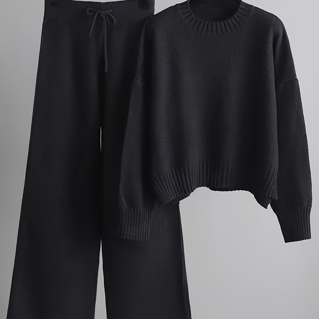 Vada textured knit wide leg pants set – image 12
