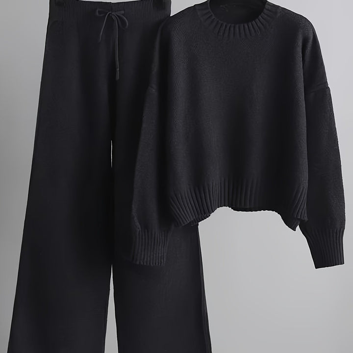 Vada textured knit wide leg pants set – image 12