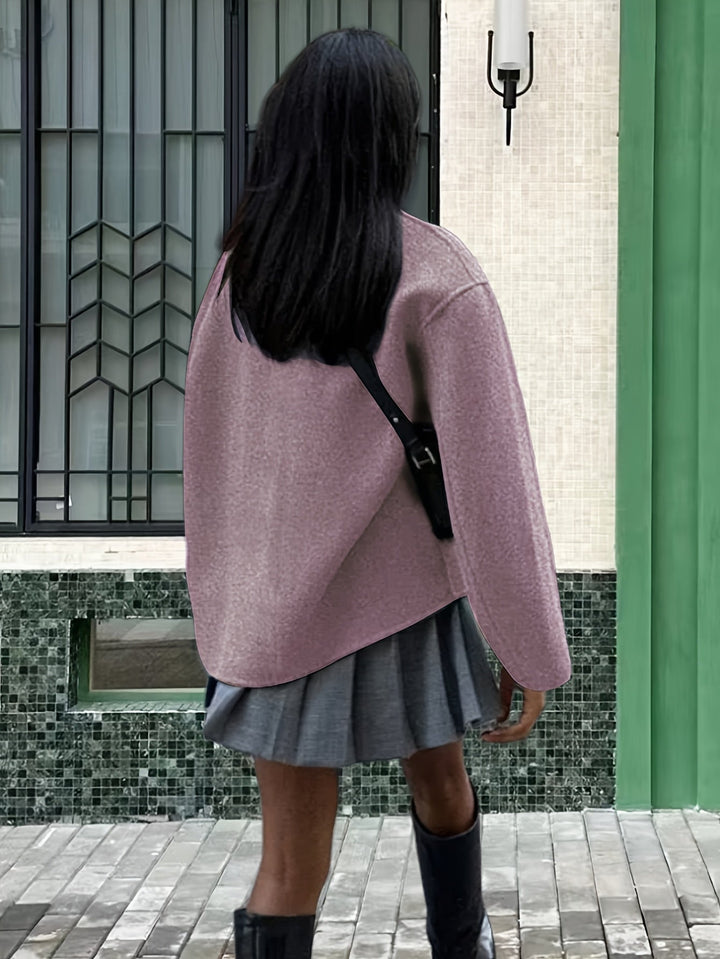Maeve cropped stand collar pea coat – image 9