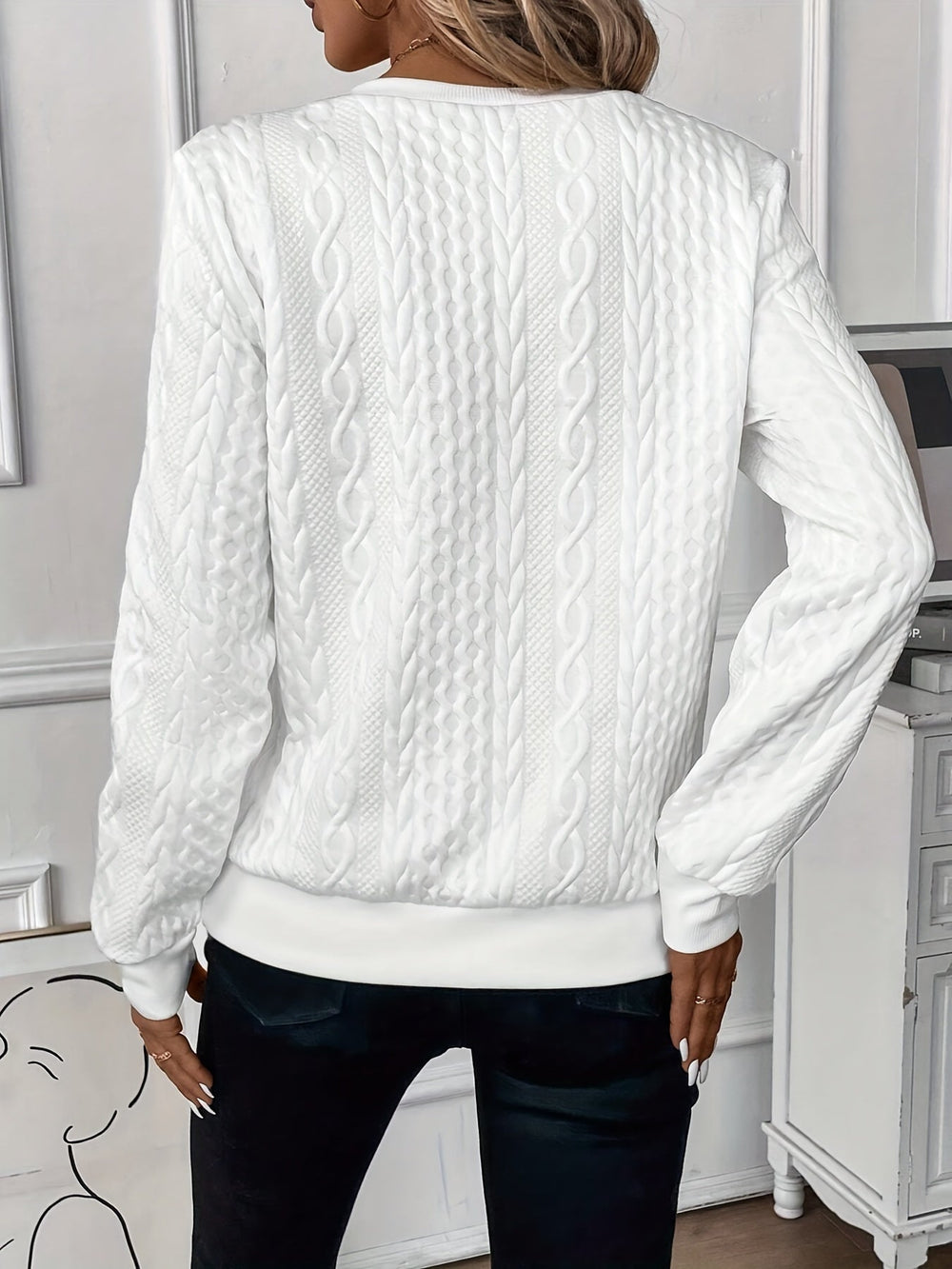 Rosalind cable knit quarter zip sweater – image 9