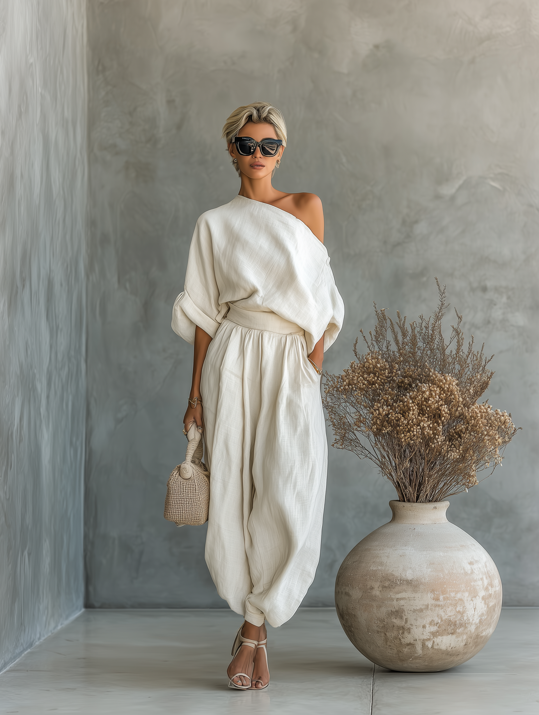 Lisette off shoulder top and tapered pants set – image 6