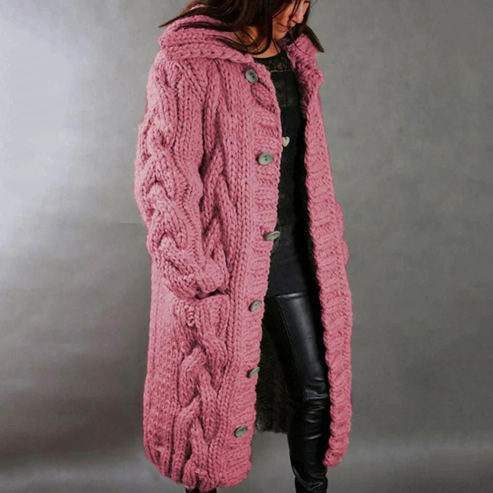 Arabella chunky knit sweater coat – image 4