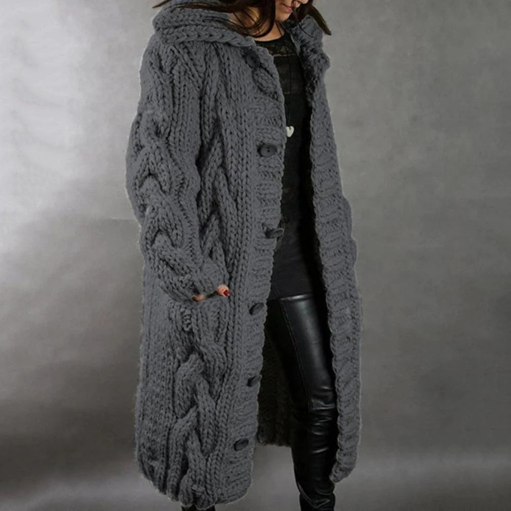Arabella chunky knit sweater coat – image 3