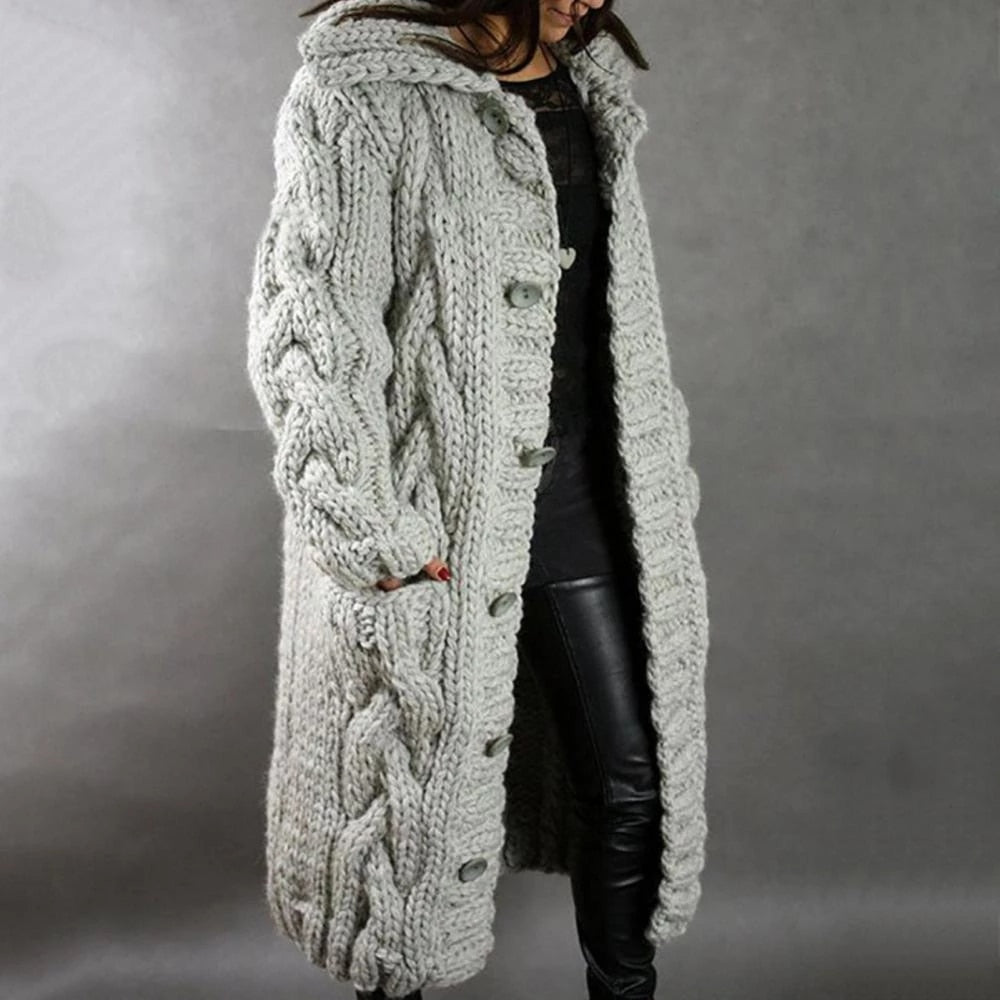Arabella chunky knit sweater coat – image 2