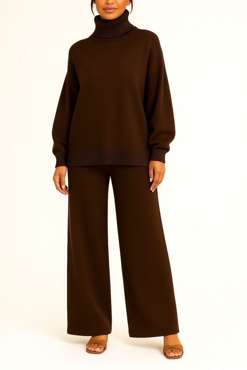 Uma balloon sleeve turtleneck and palazzo pants set – image 4