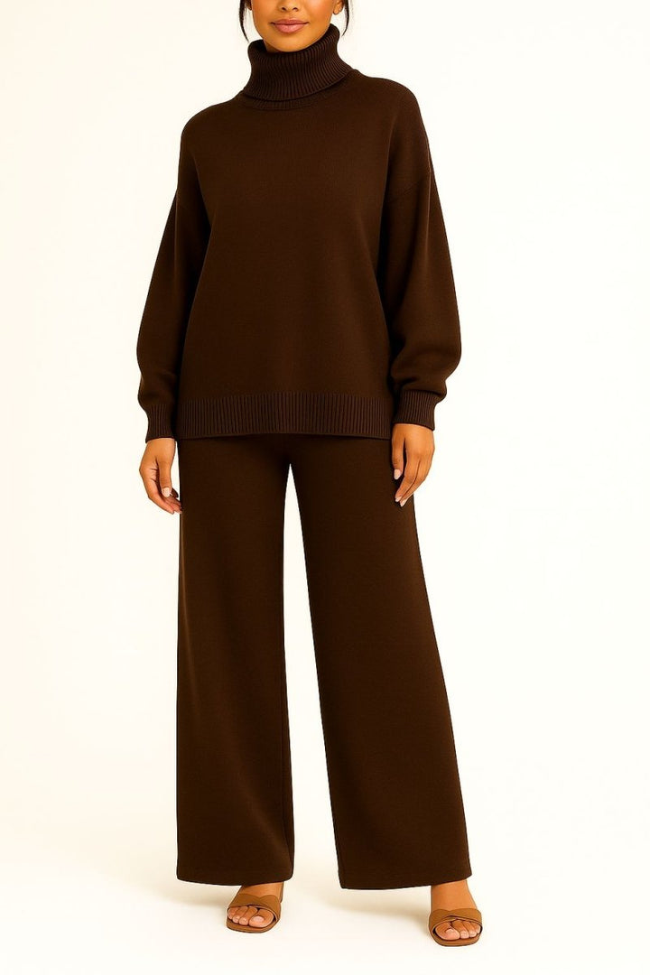 Uma balloon sleeve turtleneck and palazzo pants set – image 4