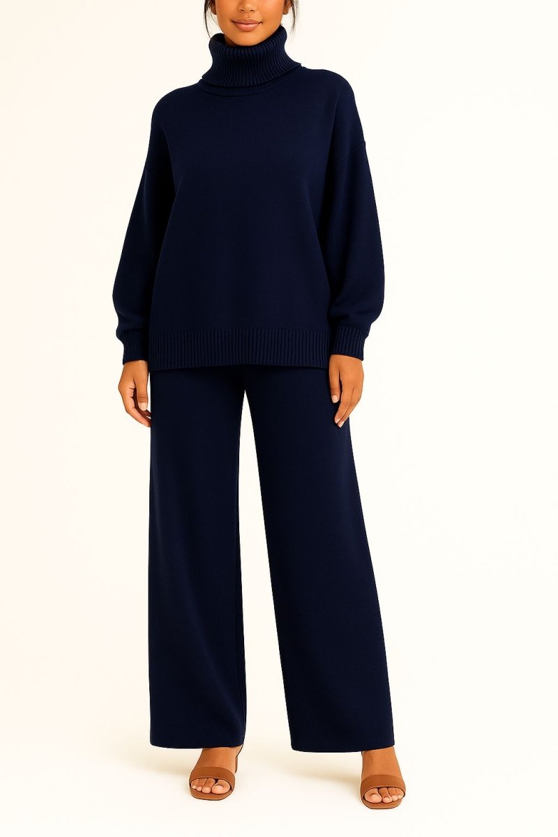 Uma balloon sleeve turtleneck and palazzo pants set – image 2