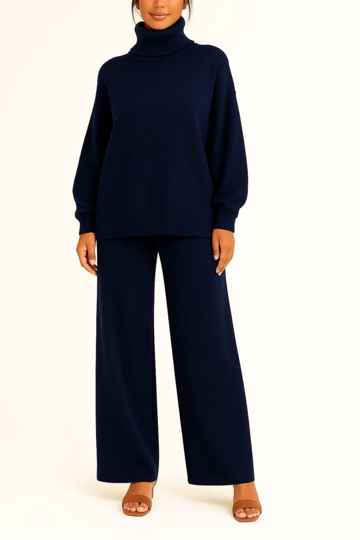 Uma balloon sleeve turtleneck and palazzo pants set – image 2