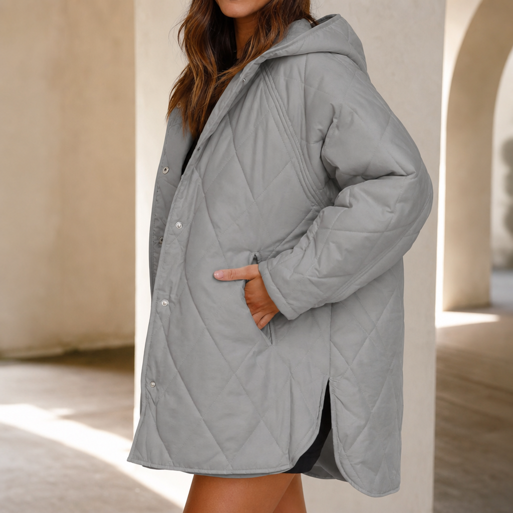 Hadley diamond quilted hooded puffer jacket