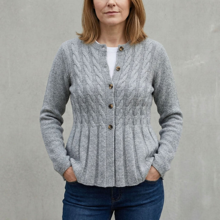 Luna cinched waist cable knit long cardigan – image 3