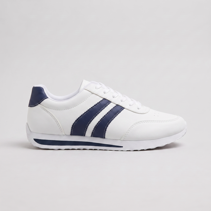 Linda – White Lace-Up Trainers