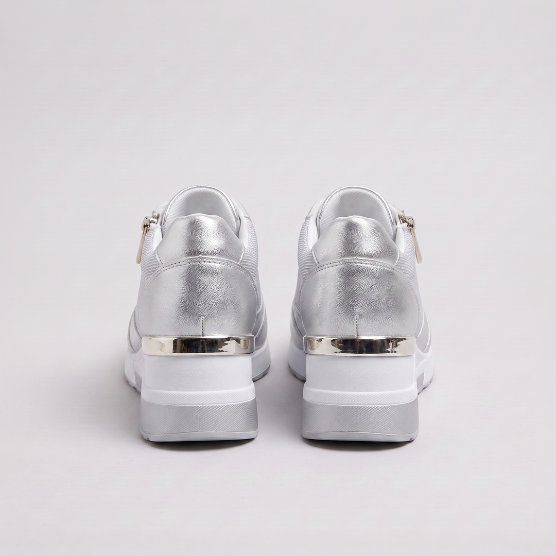 Veronica – White and Gold Trainers