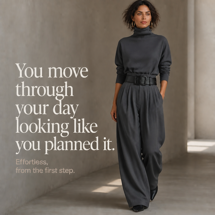 Ava turtleneck and high waist pants matching set – image 10