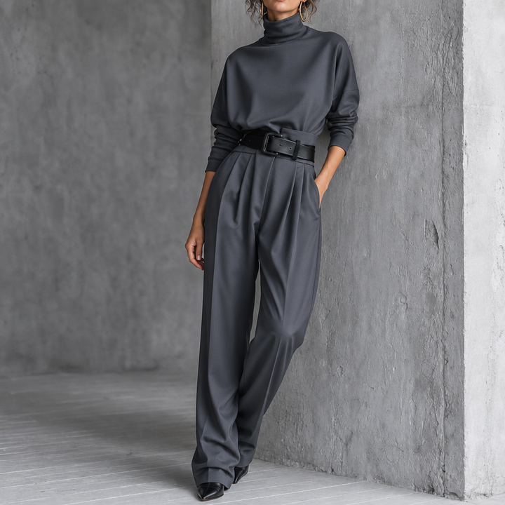 Ava turtleneck and high waist pants matching set – image 4