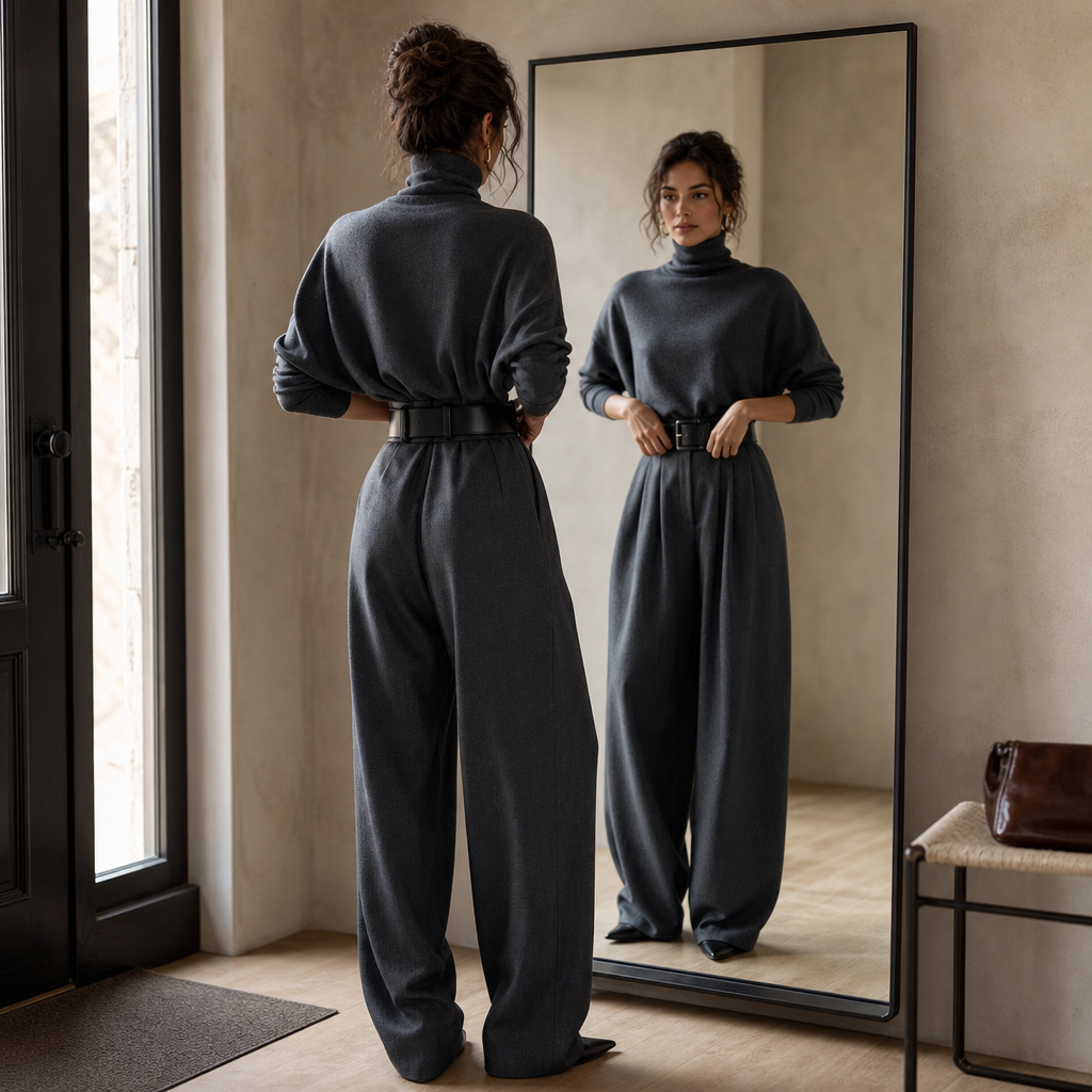 Ava turtleneck and high waist pants matching set – image 5
