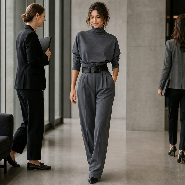 Ava turtleneck and high waist pants matching set – image 6
