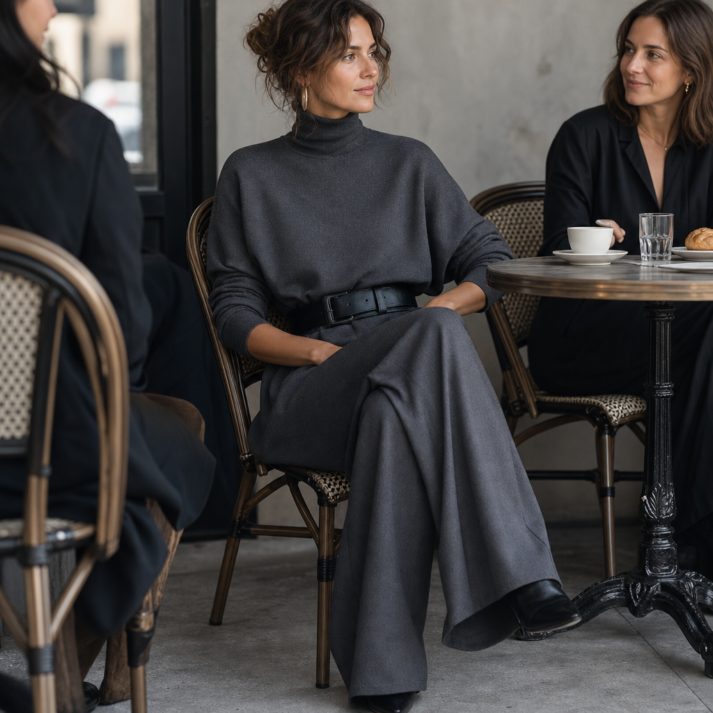 Ava turtleneck and high waist pants matching set – image 7