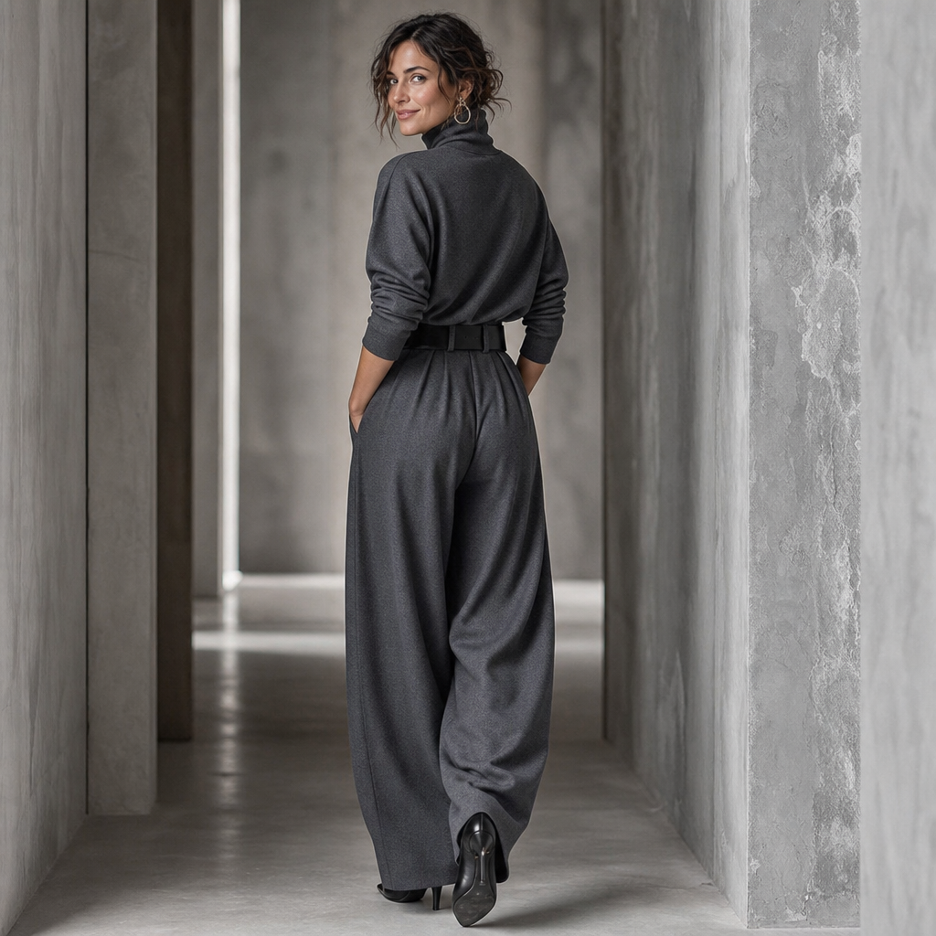 Ava turtleneck and high waist pants matching set – image 8