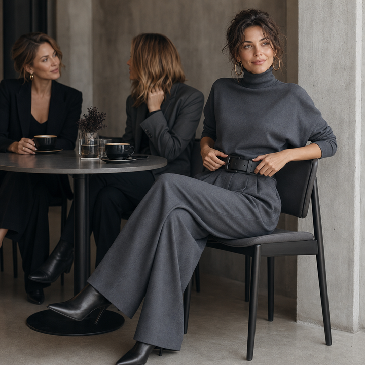 Ava turtleneck and high waist pants matching set – image 9