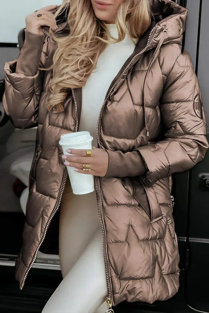 Bettina hooded winter coat with soft lining – image 2