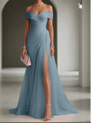 Adriana one shoulder maxi dress with slit – image 4