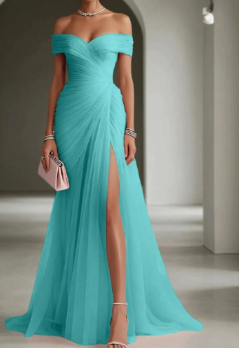 Adriana one shoulder maxi dress with slit – image 2
