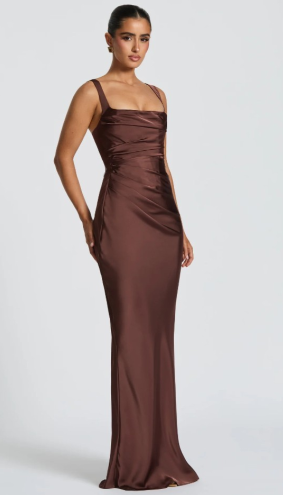 Della square neck satin maxi dress – image 3