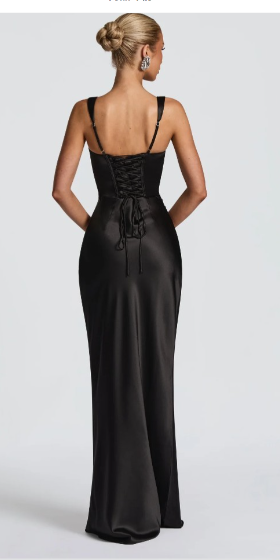 Della square neck satin maxi dress – image 8
