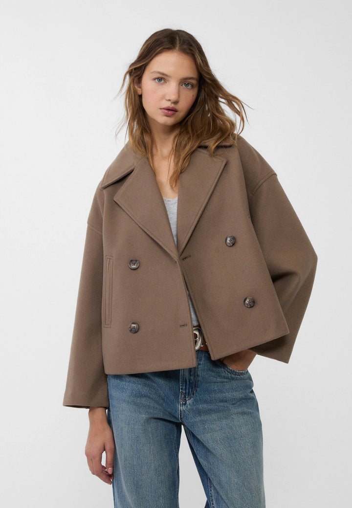Felicity cropped double breasted pea coat – image 3
