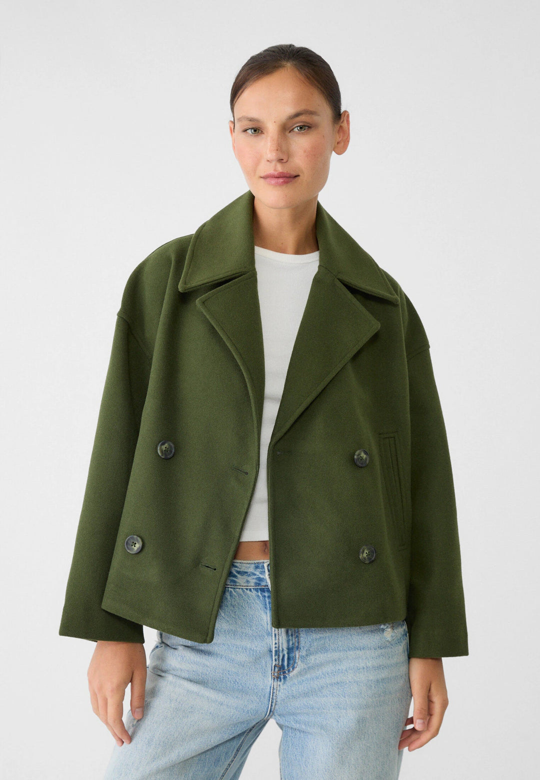 Felicity cropped double breasted pea coat – image 4