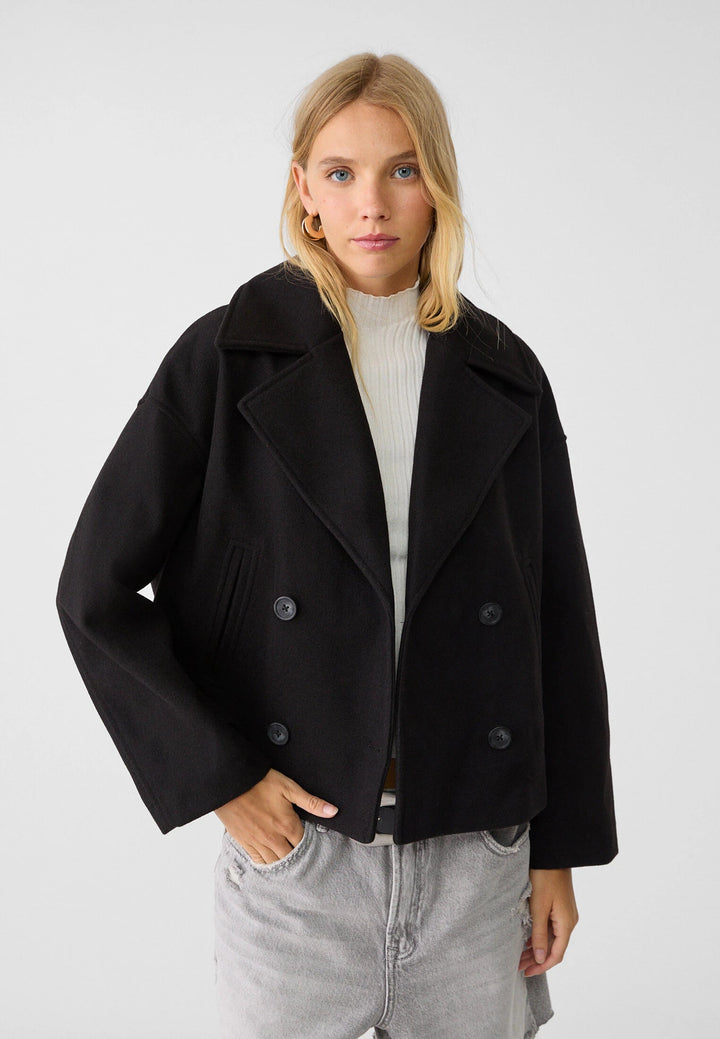 Felicity cropped double breasted pea coat – image 2