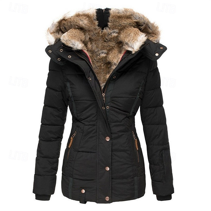 Vilja fitted hooded quilted coat
