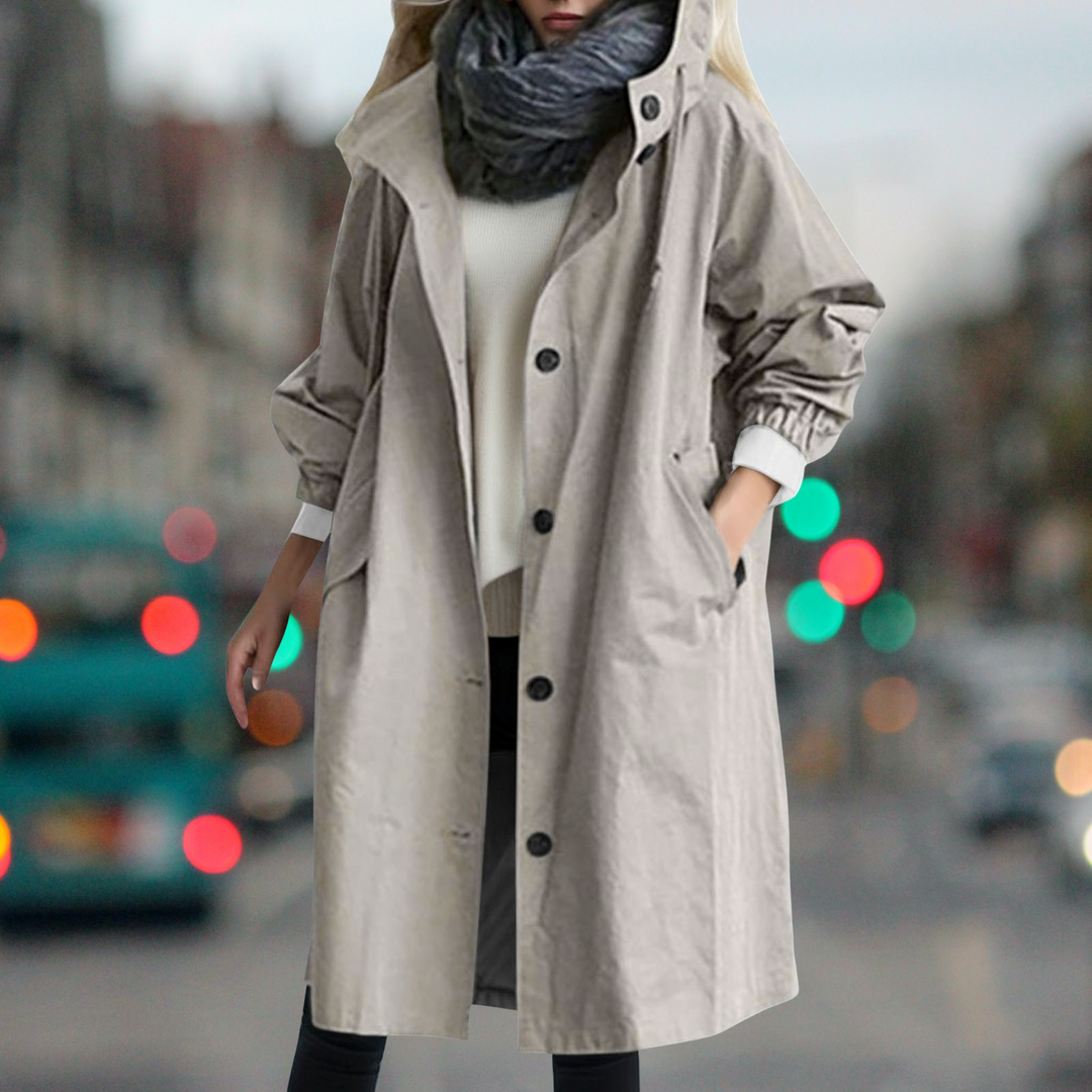 Wendy hooded fit and flare trench coat