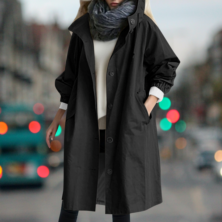 Wendy hooded fit and flare trench coat – image 4