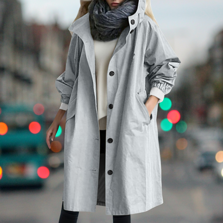 Wendy hooded fit and flare trench coat – image 5