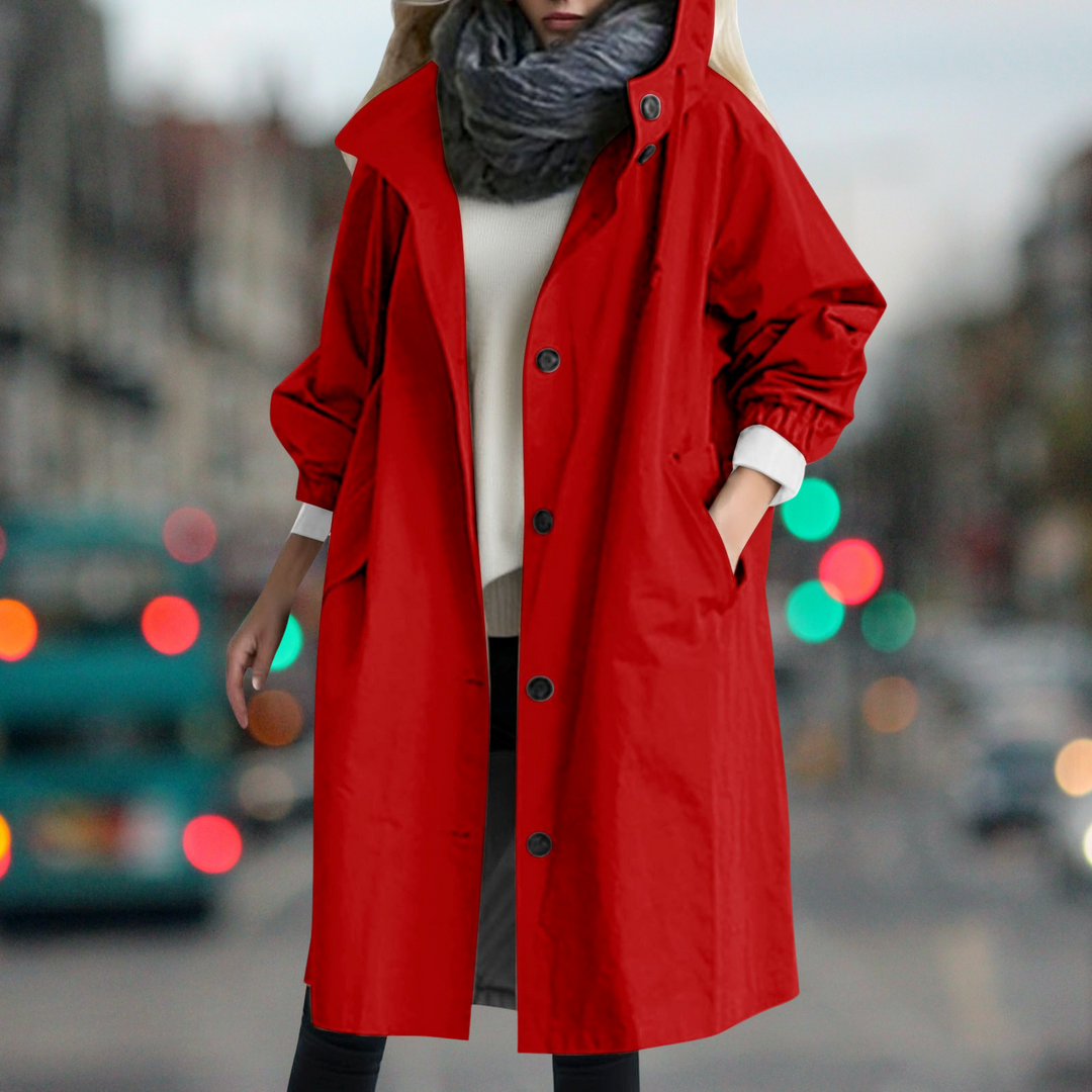 Wendy hooded fit and flare trench coat – image 9