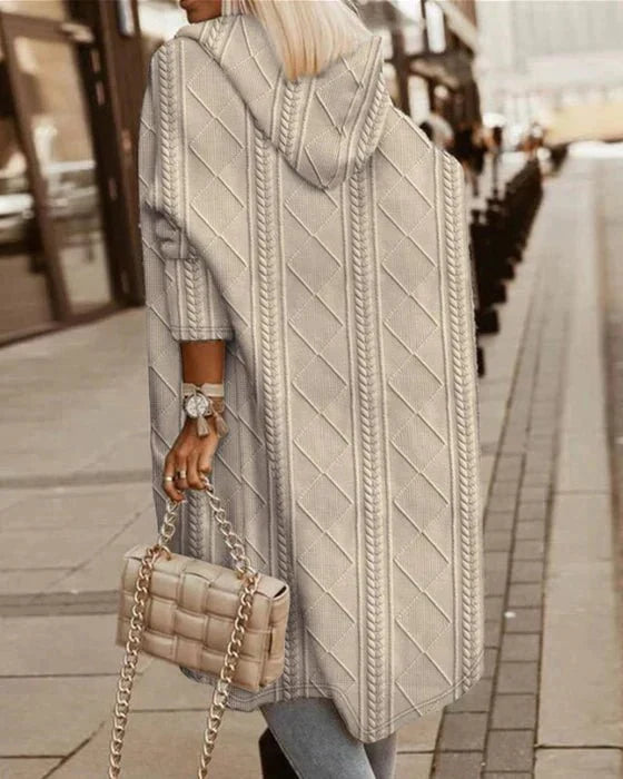 Leonora long hooded knit cardigan