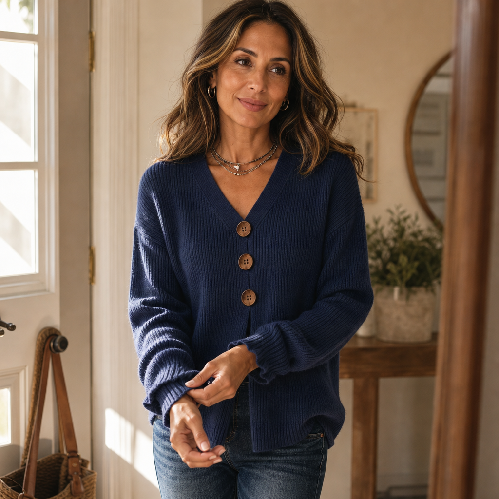 Bethany V neck ribbed pullover sweater – image 3