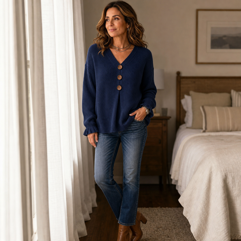 Bethany V neck ribbed pullover sweater – image 5