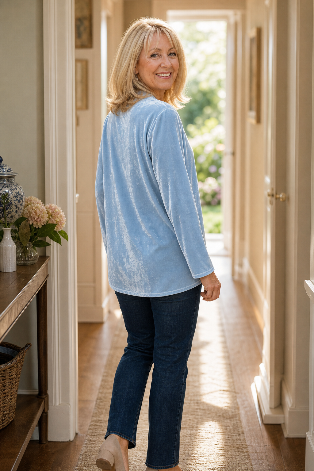 Ingrid V neck velvet blouse – image 5