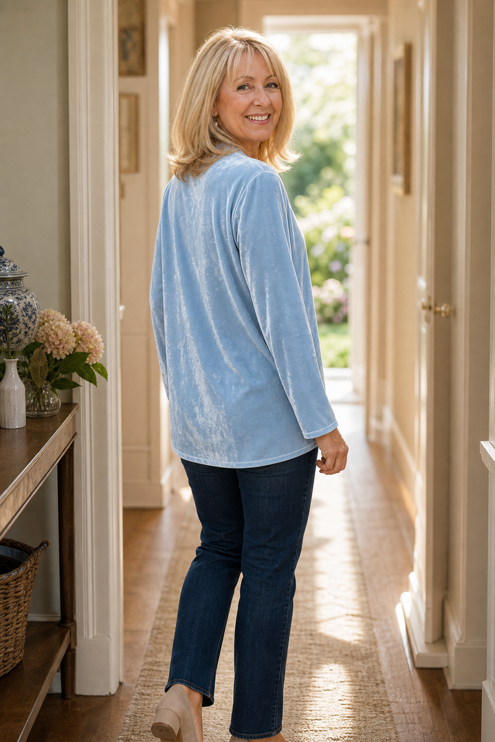 Ingrid V neck velvet blouse – image 5